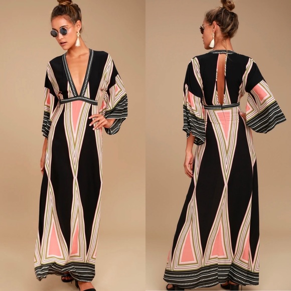 Lulus Dresses & Skirts - Lulus Women’s Montecito Print Maxi Dress Size S Black